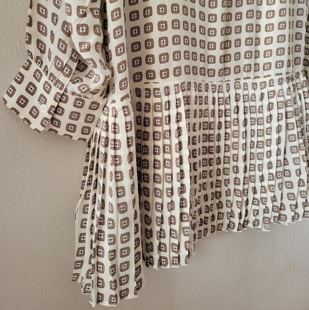 J. Crew New Amelia Shirt Dress in Foulard Print - Large Tall - ivory, black - Picture 13 of 13